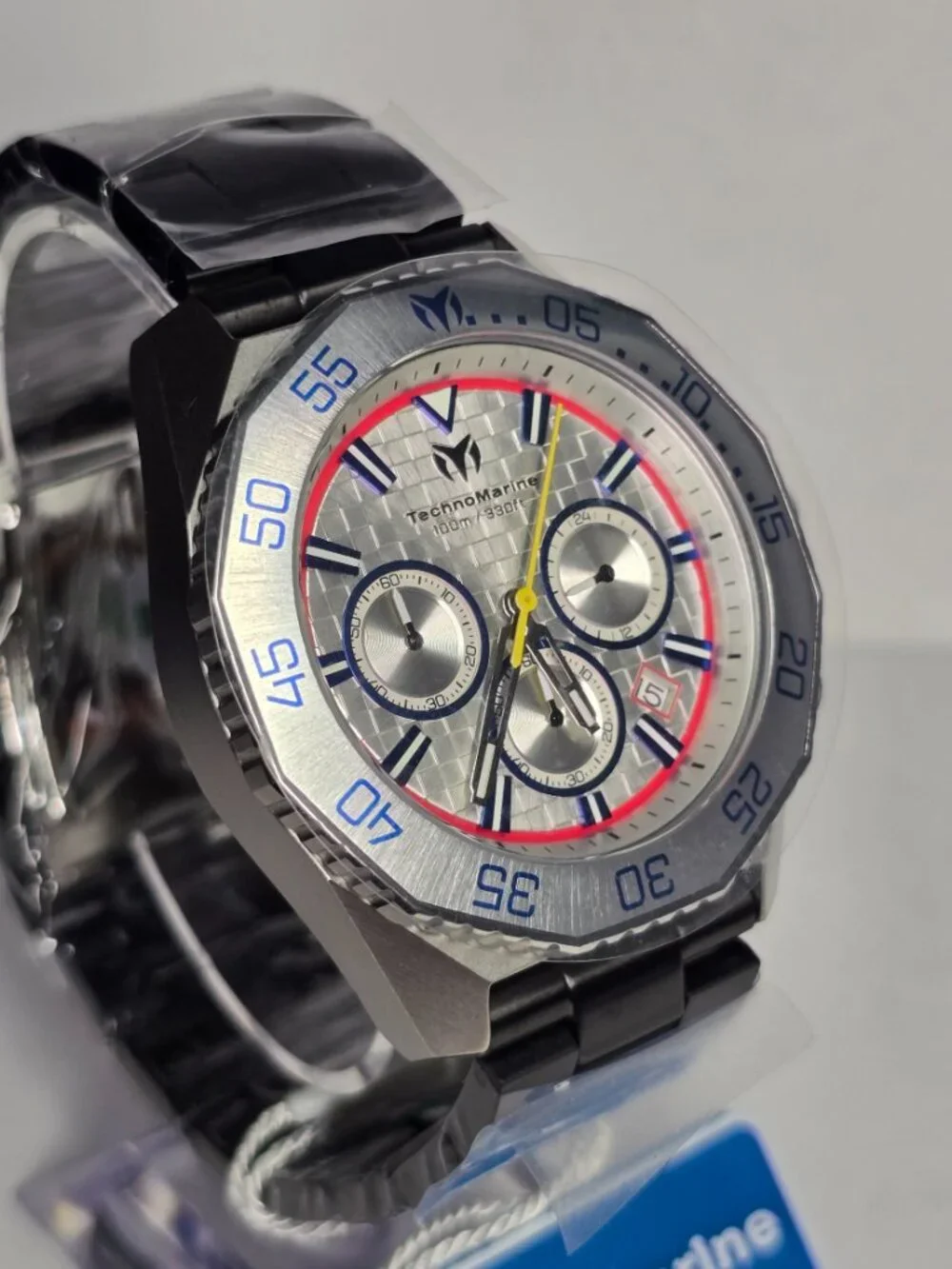 TechnoMarine Racing Legends Men's Watch - 44.2mm. Black, Silver, Red (TM-525025)